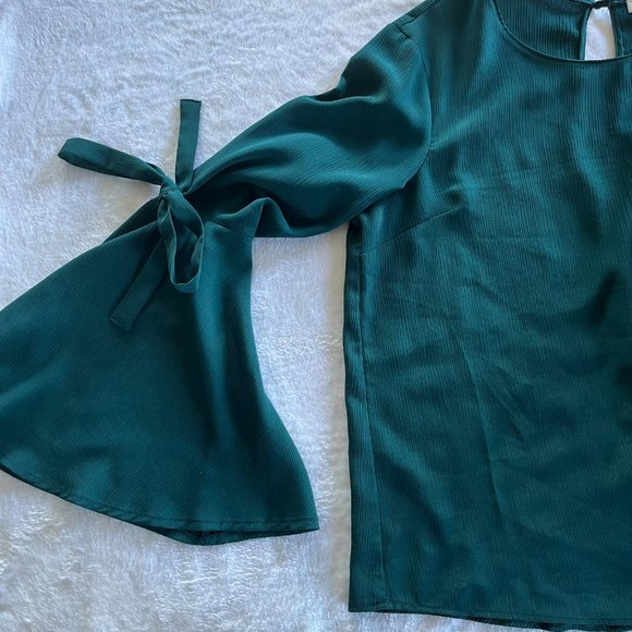 Teal Wide Sleeve Top - Picture 1 of 10